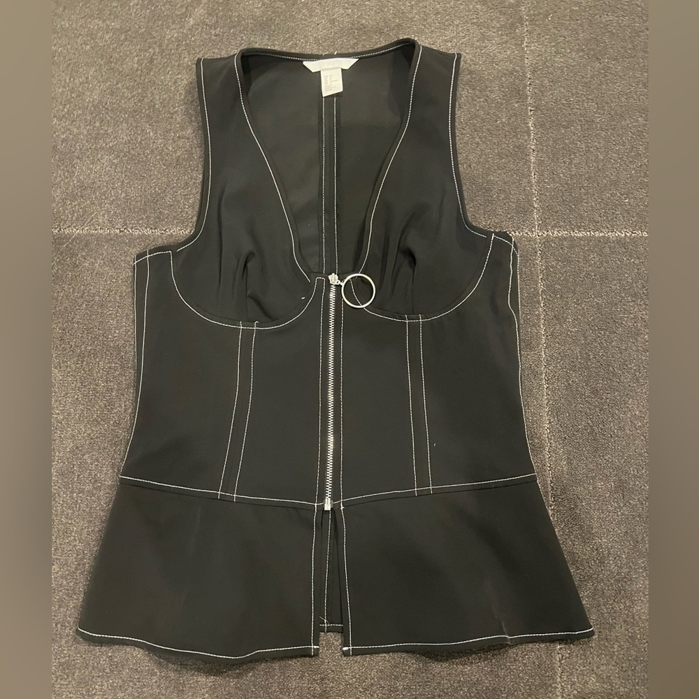 Zip up bustier top